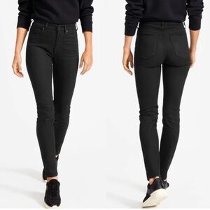 Everlane High Rise Skinny Jeans Black Cotton Blend